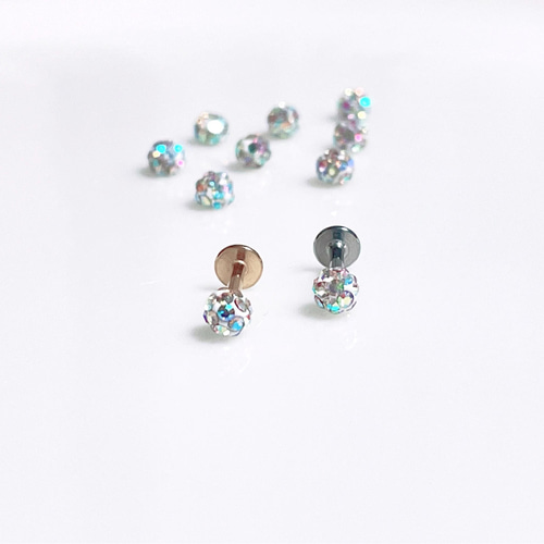 一粒 ミニチュアパブェ ABクリスタル オーロラ ラブレット ボディ