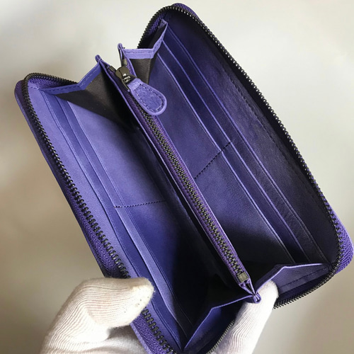 限定商品 希少ラムスキン本革編み込み 長財布 羊革 ハンドメイド