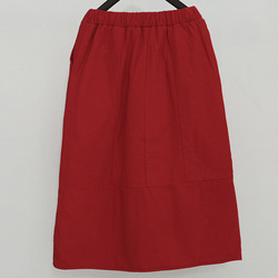 秋冬中綿スカート　綿麻スカート　シンプルスカート #060 4枚目の画像