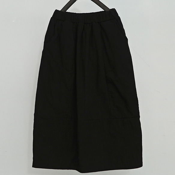 秋冬中綿スカート　綿麻スカート　シンプルスカート #060 5枚目の画像