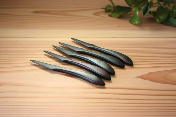 黒檀の菓子切り 5本セット 新タイプ カトラリー u.wood.kobo 通販