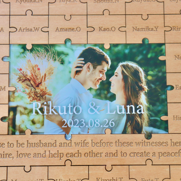 【ゲスト名入れ無料】パズル結婚証明書　バラバラになっても簡単に組み立てられます！ 3枚目の画像
