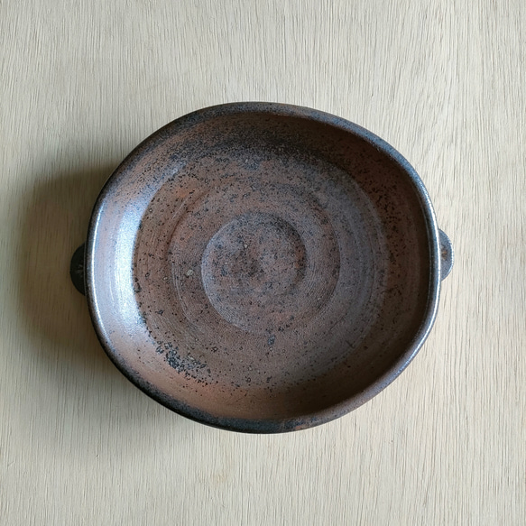 【訳あり品】グラタン皿／黒・焼き〆陶器（レンジ、オーブン、食洗機対応） 3枚目の画像
