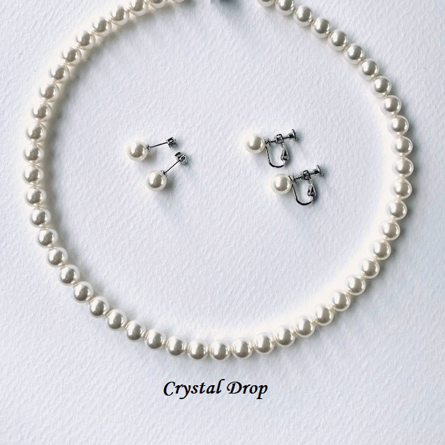 送料無料☆セット☆パールネックレス　ピアス・イヤリング  長さが選べる35～55ｃｍ　金具が選べる　クリスタルパール