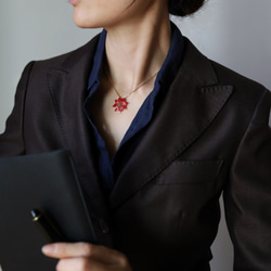 【節日禮盒】聖誕禮盒一品紅耳環/耳環項鍊套裝 第5張的照片