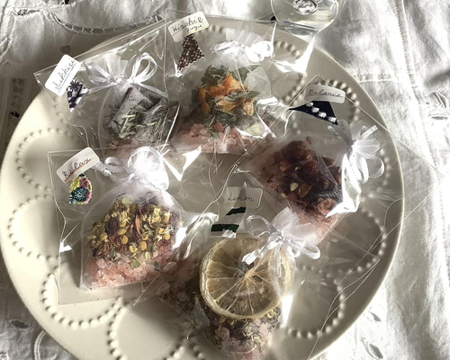 天然アロマ＆ハーブサシェ（バスソルト）5袋 ミナペルホネン＆リバティ