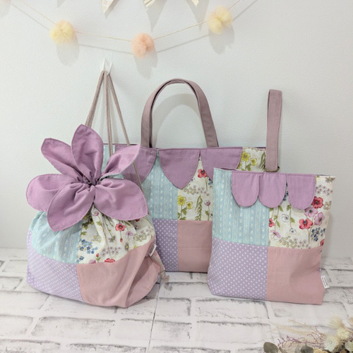 受注生産 】入園入学/3点セット 花びらのレッスンバッグセット/女の子