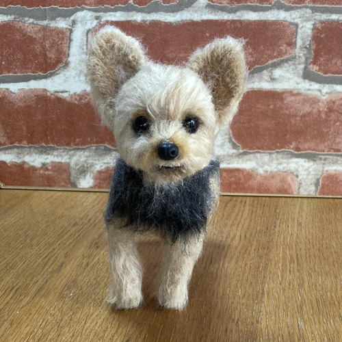 羊毛フェルト ヨークシャテリア オーダー 犬 ハンドメイド ぬいぐるみ ...