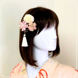 浴衣　かんざし　髪飾り　花　ピンク　結婚式　成人式　着物　振袖　ゆらゆら桜かんざし　 SAKURASAKU 3枚目の画像