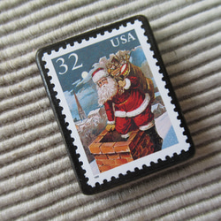 アメリカ　クリスマス切手ブローチ 6759 2枚目の画像