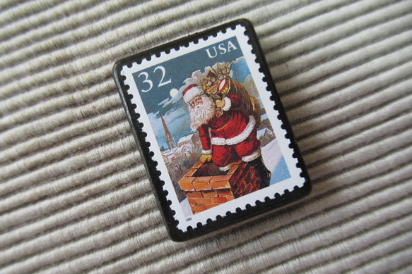 アメリカ　クリスマス切手ブローチ 6759 2枚目の画像