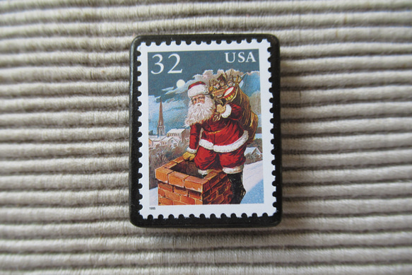 アメリカ　クリスマス切手ブローチ 6759 1枚目の画像
