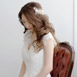 ロングセラー♥ヘッドドレス 結婚式　花嫁 ヘアアクセサリー ヘッドアクセサリー ウェディング ブライダル リーフ　小枝 13枚目の画像