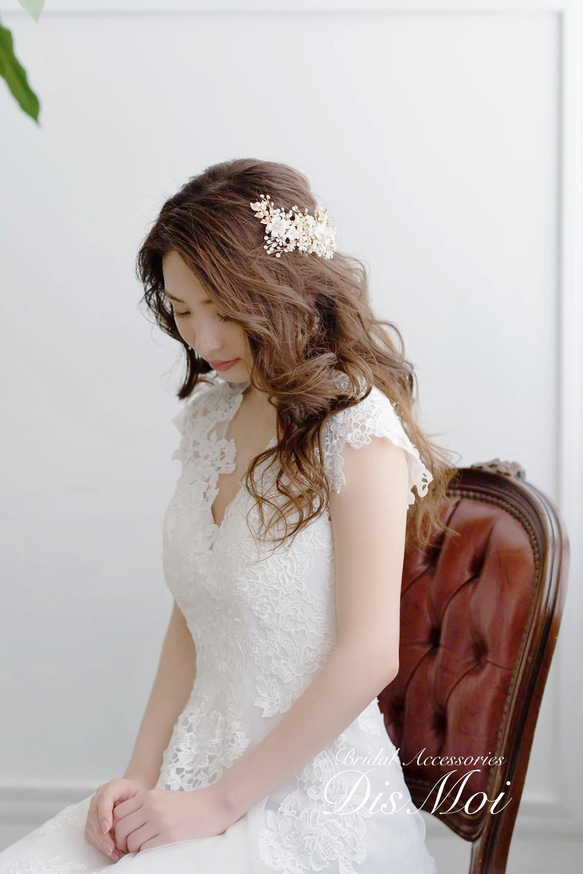 ロングセラー♥ヘッドドレス 結婚式　花嫁 ヘアアクセサリー ヘッドアクセサリー ウェディング ブライダル リーフ　小枝 13枚目の画像