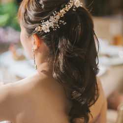 ロングセラー♥ヘッドドレス 結婚式　花嫁 ヘアアクセサリー ヘッドアクセサリー ウェディング ブライダル リーフ　小枝 10枚目の画像