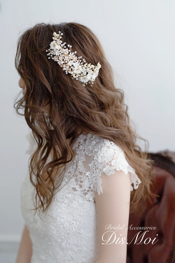 ロングセラー♥ヘッドドレス 結婚式　花嫁 ヘアアクセサリー ヘッドアクセサリー ウェディング ブライダル リーフ　小枝 12枚目の画像