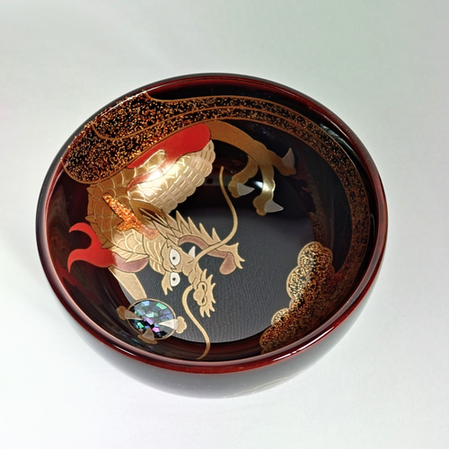 送料無料 輪島塗ぐい吞み 溜塗 龍蒔絵 おちょこ・ぐい呑み・徳利 て