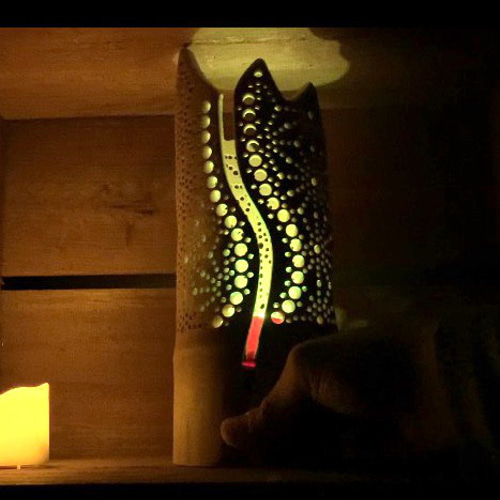 幻想あかり ～magara参～ bamboo lamp 麻柄 癒し 竹 ランプシェード