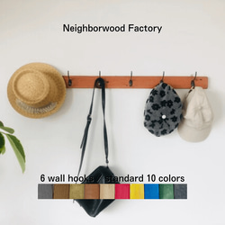 6 wall hooks／standard 10colors／wall storage／壁掛けフック ウォールフック 1枚目の画像