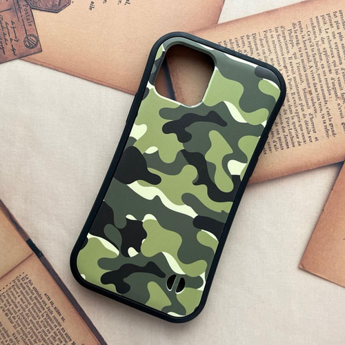 iPhone 耐衝撃 ハイブリッドケース 迷彩 カモフラージュ iPhone
