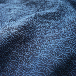 Sashiko 梭織圓形運動衫/亞麻圖案靛藍/三河棉 第9張的照片