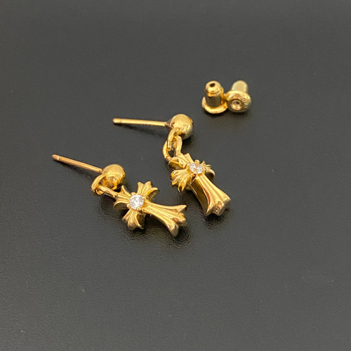 シルバー925 クロス型ピアス18kgp 金 ベビーファット 両耳用 Amazon | [silver KYASYA]シルバー925 メンズピアス クロス