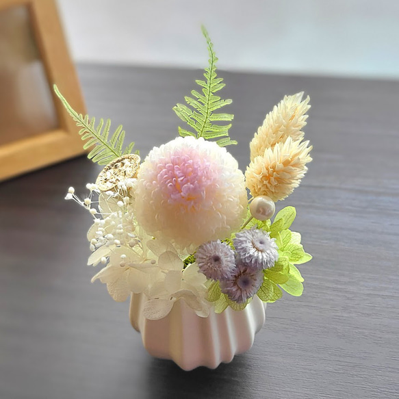 いいね♡700超え　お試しサイズ　プリザーブドフラワー仏花 2枚目の画像