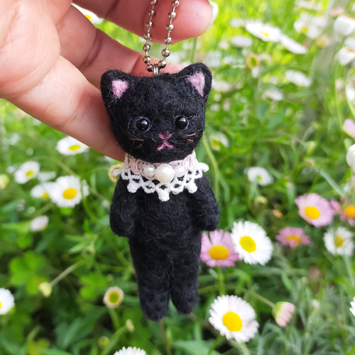 ◾子猫マスコット(黒猫)・羊毛フェルト・キーホルダー・猫雑貨・猫