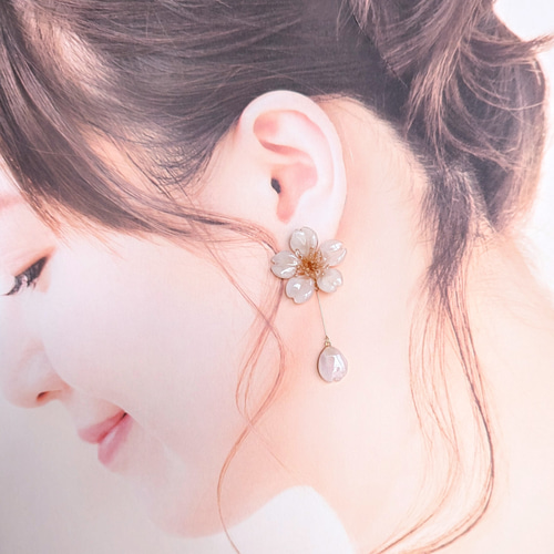ayaka_Love_animation様　7点おまとめ　本物のお花のピアス K18】【受注制作】Everpink. 本物のお花 厳選花で仕上げる桜の