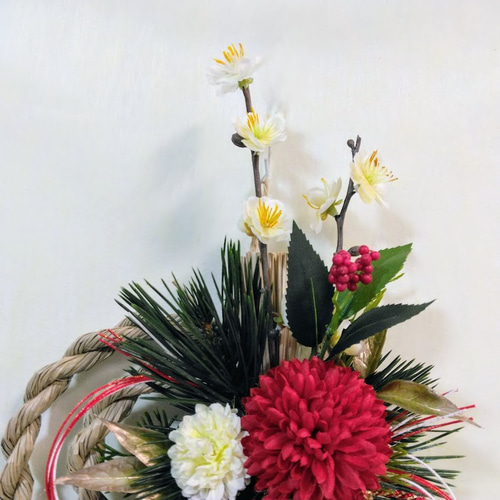 お正月 しめ縄リース レトロモダン ns628 アーティフィシャルフラワー