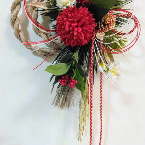 お正月 しめ縄リース レトロモダン ns628 アーティフィシャルフラワー