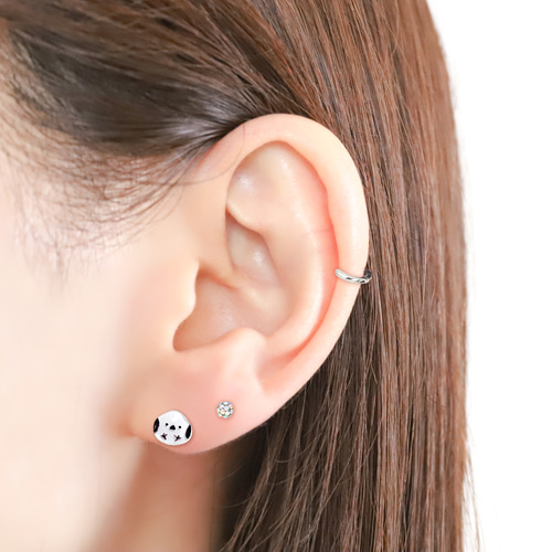 シマエナガ 鳥 ボディピアス 14G 16G 18G 軟骨ピアス 片耳 1個のお値段