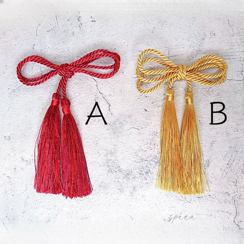 選べる6色】和風髪飾り タッセル Uピン 房 ゴールド 赤 紫 緑 ピンク