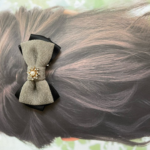 コーデュロイリボン ベビーヘアクリップ ヘアピン ヘアゴム ヘアアクセサリー 秋冬におすすめ♡ヘアクリップ4点セット ベビーヘアクリップ ヘアピン