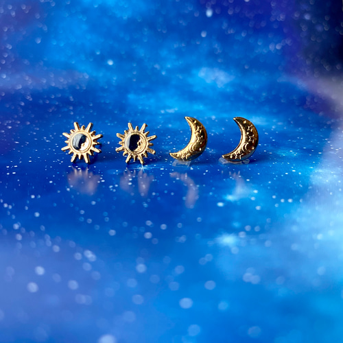 リニューアル♡大人気♡太陽と月ピアスセット ピアス（スタッド・一粒