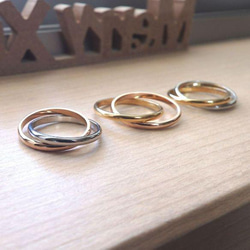 3色から選べる インフィニティリング  指輪 ステンレス316Ｌ 刻印 名入れ 対応　金属アレルギ－対応〈単品リング〉 1枚目の画像