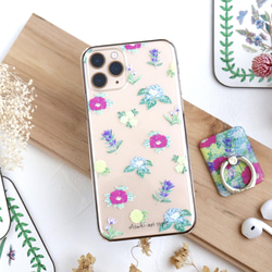 お花のクリアスマホケース　スマホリングセット　北海道の花々　全機種対応　iPhone14 Android 4枚目の画像