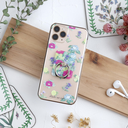 お花のクリアスマホケース 北海道の花々 全機種対応 iPhone17.Android