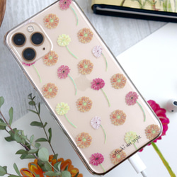 お花のクリアスマホケース　ガーベラ　全機種対応　iPhone14 Android 11枚目の画像