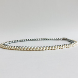 貝ベビーパール2連ネックレス/5mm約43/45cm/２カラー/made in japan 2枚目の画像