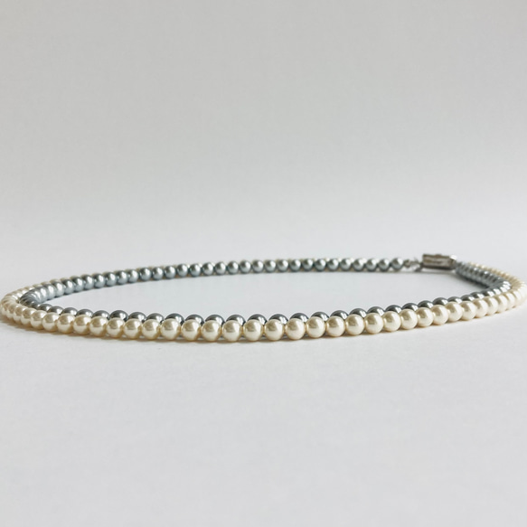 貝ベビーパール2連ネックレス/5mm約43/45cm/２カラー/made in japan 2枚目の画像