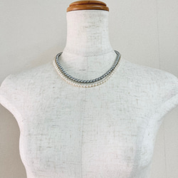 貝ベビーパール2連ネックレス/5mm約43/45cm/２カラー/made in japan 9枚目の画像