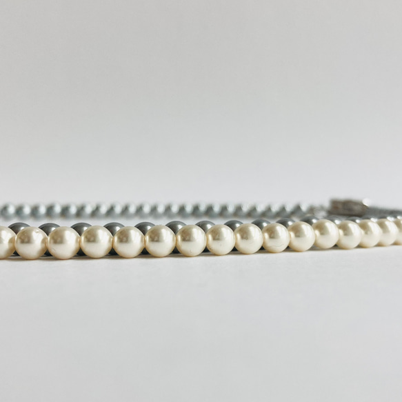 貝ベビーパール2連ネックレス/5mm約43/45cm/２カラー/made in japan 3枚目の画像