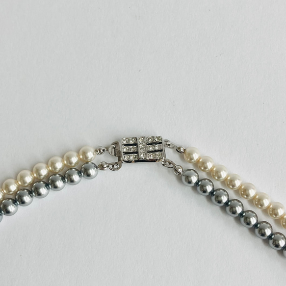 貝ベビーパール2連ネックレス/5mm約43/45cm/２カラー/made in japan 6枚目の画像