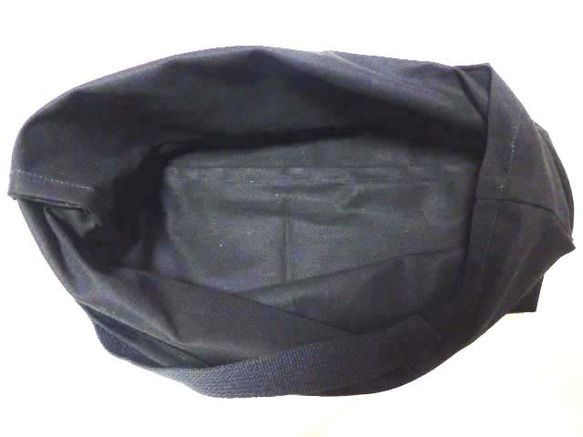 見た目より たくさん入る■ 隠れマチ付き■ 布製エコバッグ（ブラック＆ダークブルー）） 7枚目の画像