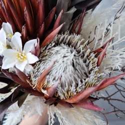 海外花とステラフラワーの大人クラッチブーケ♡ ドライフラワー  ウェディングブーケ 3枚目の画像