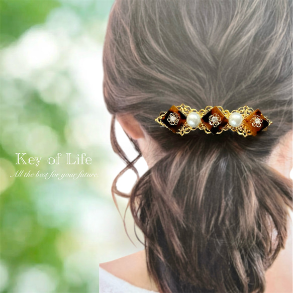 アッカ*花バロック　バレッタ*ヘアピン*ゴールド 楽天市場】【メール便送料無料】 バレッタ ヘアアクセ