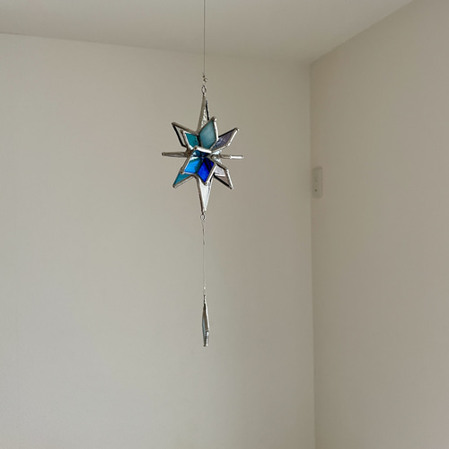 ステンドグラスの吊り下げモビール 星のきらめき カラーミックス