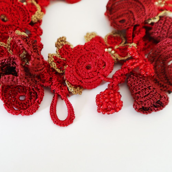 OYA crochet bracelet [BIJOU] Carnival Red 第4張的照片