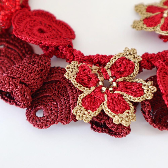 OYA crochet bracelet [BIJOU] Carnival Red 第3張的照片